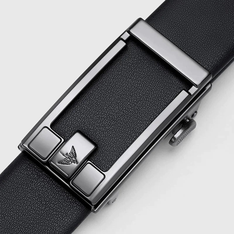 Cinto Automático William Polo em Couro - Silver