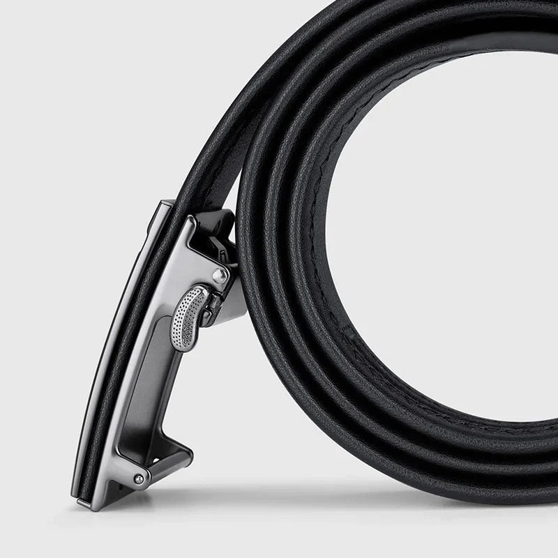 Cinto Automático William Polo em Couro - Silver